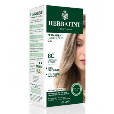 Herbatint 8c világos hamvas szoke tartós növényi hajfesték 150 ml