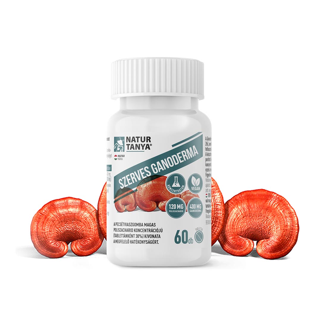 Natur Tanya Szerves Pecsétviaszgomba (Ganoderma) standardizált 30%-os poliszacharid koncentrációjú kivonat 60 db