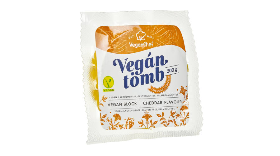Veganchef vegán tömb cheddar ízű 200 g