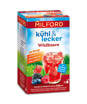 Milford kühl & lecker active erdei gyümölcs ízű hidegen készíthető gyümölcstea 20db 50 g