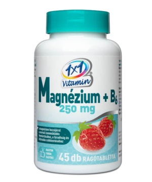 1x1 vitaday magnézium+b6 250mg rágótabletta epres 45 db