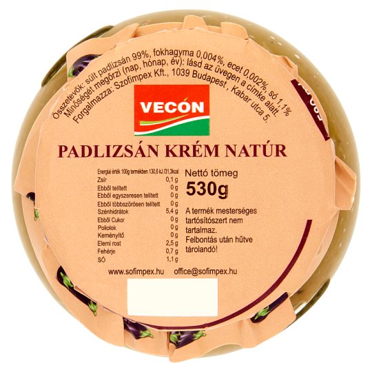 Vecon padlizsán krém natúr 530 g