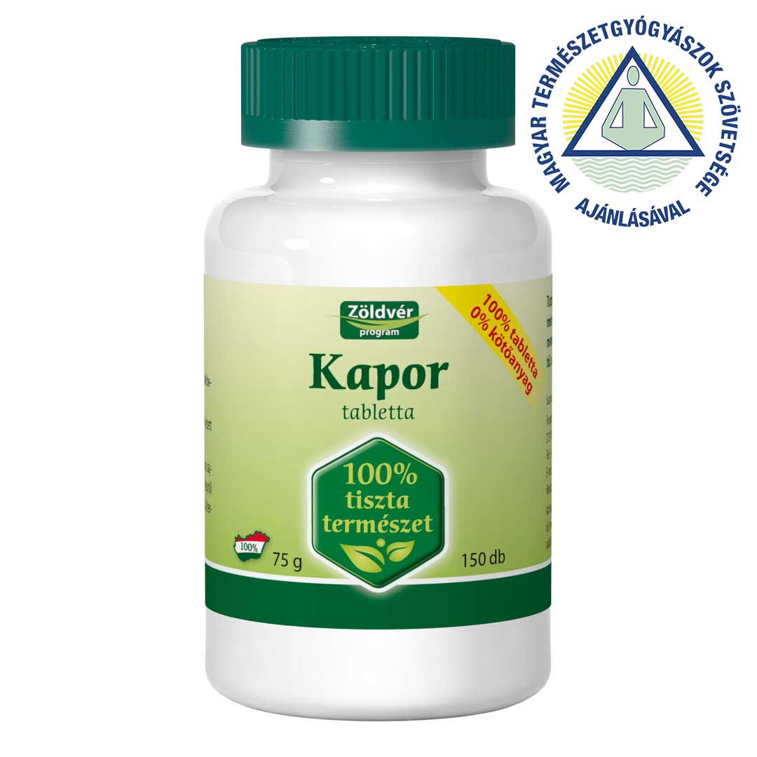 Zöldvér kapor tabletta 100% 150 db