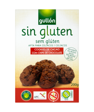Gullón gluténmentes keksz csokoládé darabokkal 200 g