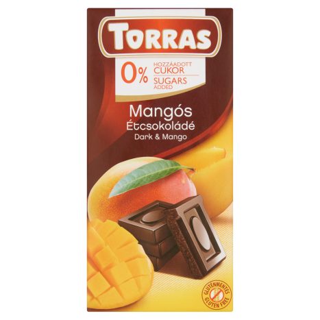 Torras glutén-és cukormentes étcsokoládé mangó 75 g