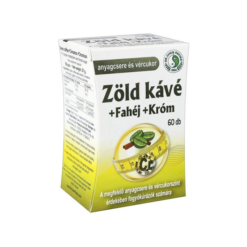 Dr. chen zöldkávé + fahéj + króm kapszula 60 db