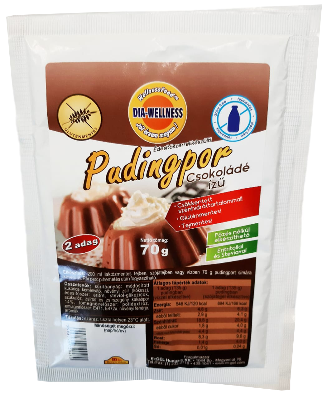 Dia-Wellness hidegpuding csokoládé 70 g