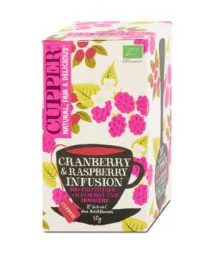 Cupper bio cranberry&raspberry tőzegáfonya-málna tea 20 db 50 g