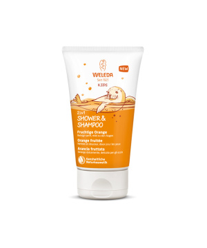 Weleda kids 2in1 gyümölcsös narancs tusfürdo és sampon 150 ml
