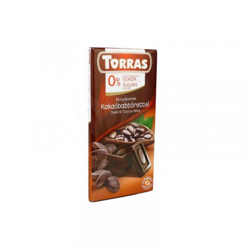 Torras gluténmentes étcsokoládé kakaóbabtörettel hozzáadott 75 g
