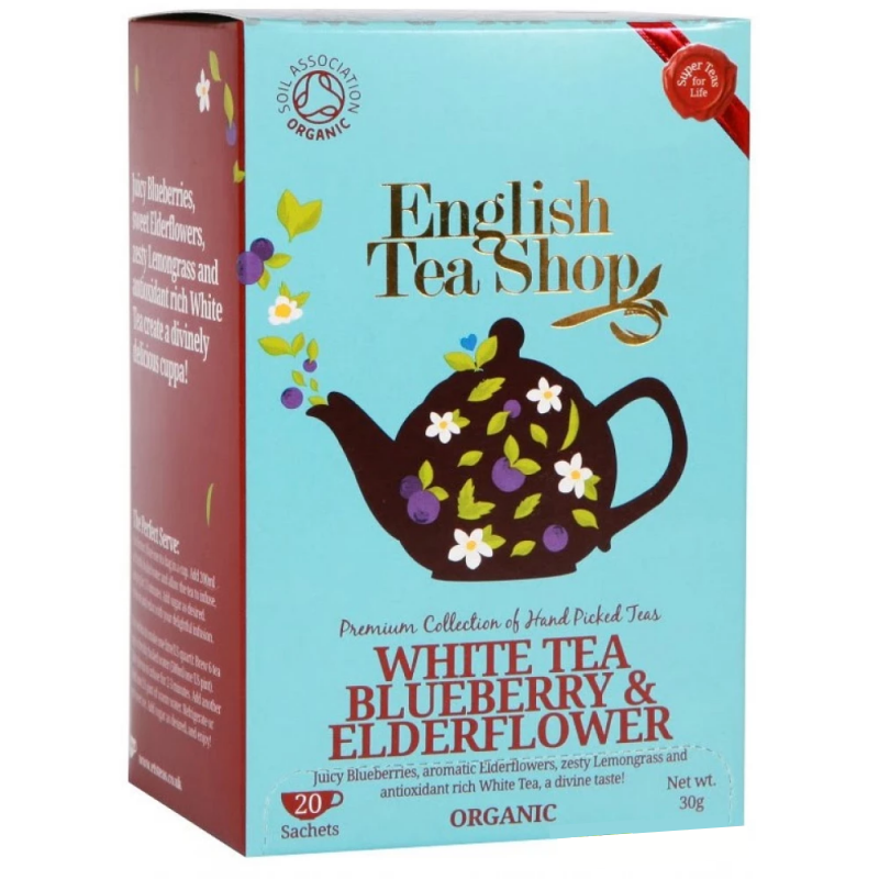 Ets 20 bio fehér tea áfonyás és bodzás 20x1.5g 30 g