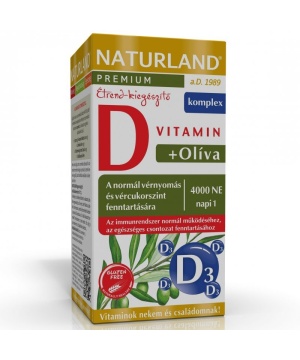 Naturland olivalevél+D-vitamin 4000NE kapszula 60 db