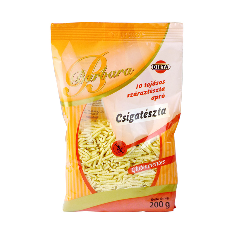 Barbara gluténmentes tészta csiga 200 g
