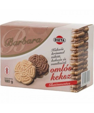 Barbara gluténmentes kakaókrémmel töltött omlós keksz 160 g