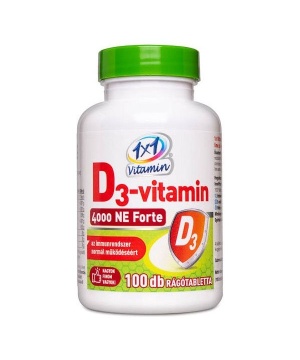 1x1 vitamin d3-vitamin 4000IU rágótabletta 100 db