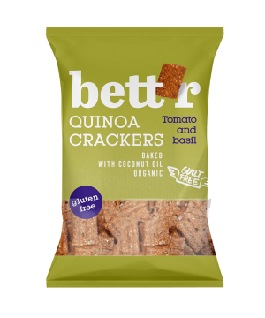 Bettr bio vegán gluténmentes quinoa kréker bazsalikom&paradicsom 100 g