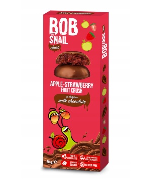 Bob Snail gyümölcs snack étcsokoládéban alma-eper 30 g