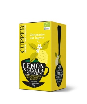 Cupper bio lemon&ginger citrom-gyömbér gyümölcstea 20db 50 g