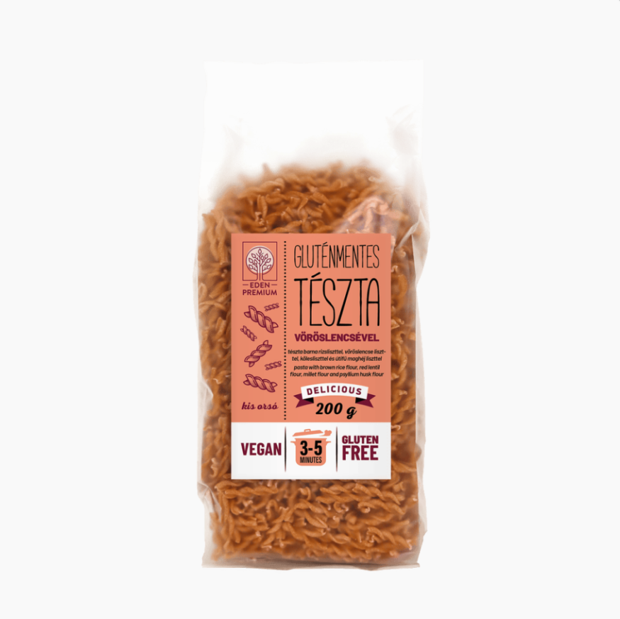 Eden premium gluténmentes tészta vöröslencsével kisorsó 200 g