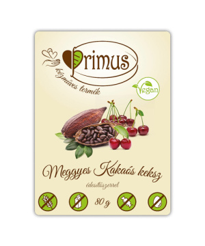 Primus vegán meggyes-kakaós keksz 80 g