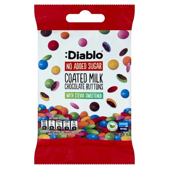 Diablo drazsé tejcsokoládés cukorbevonattal hozzáadott cukor nélkül 40 g