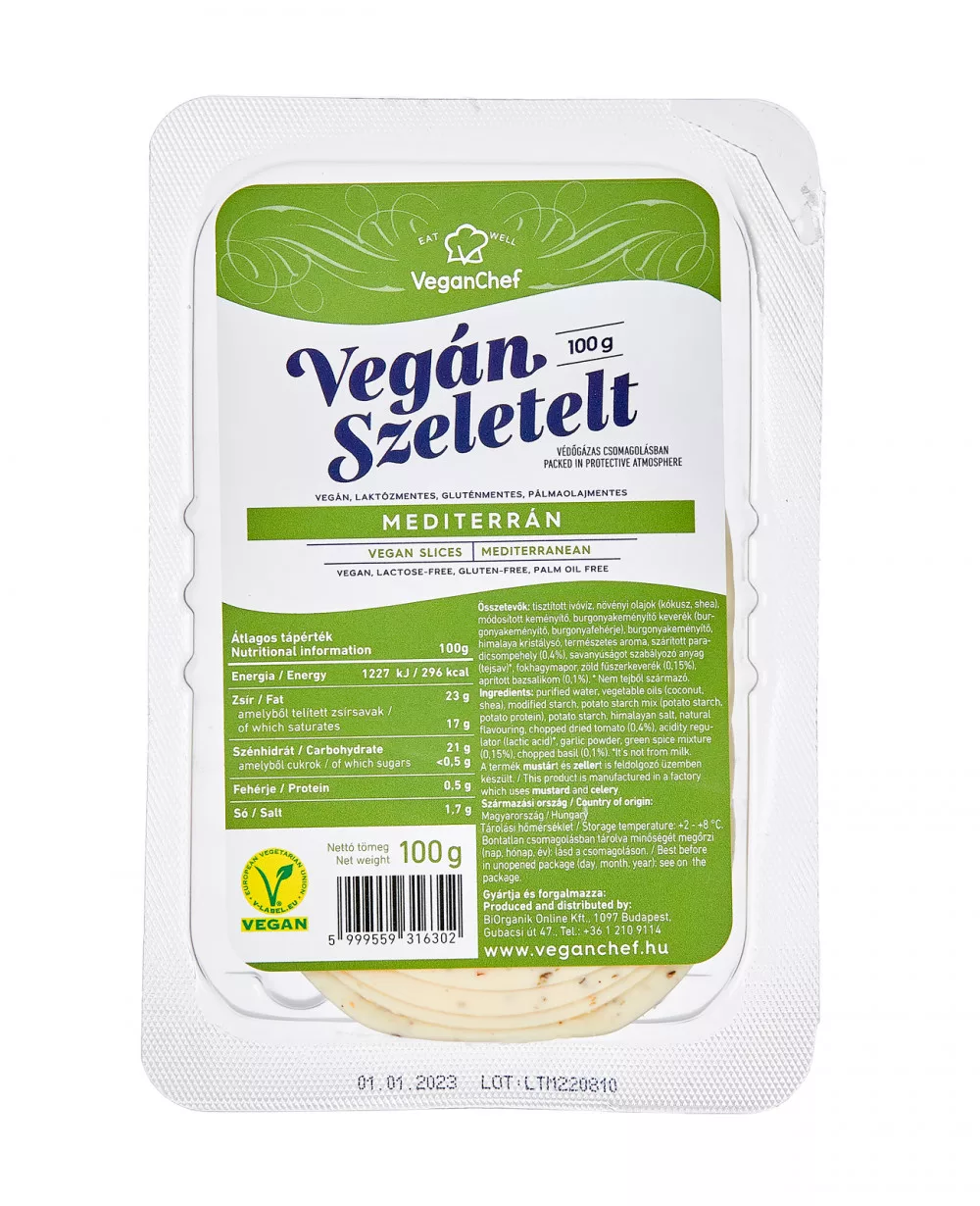 Veganchef vegán szeletelt mediterrán 100 g