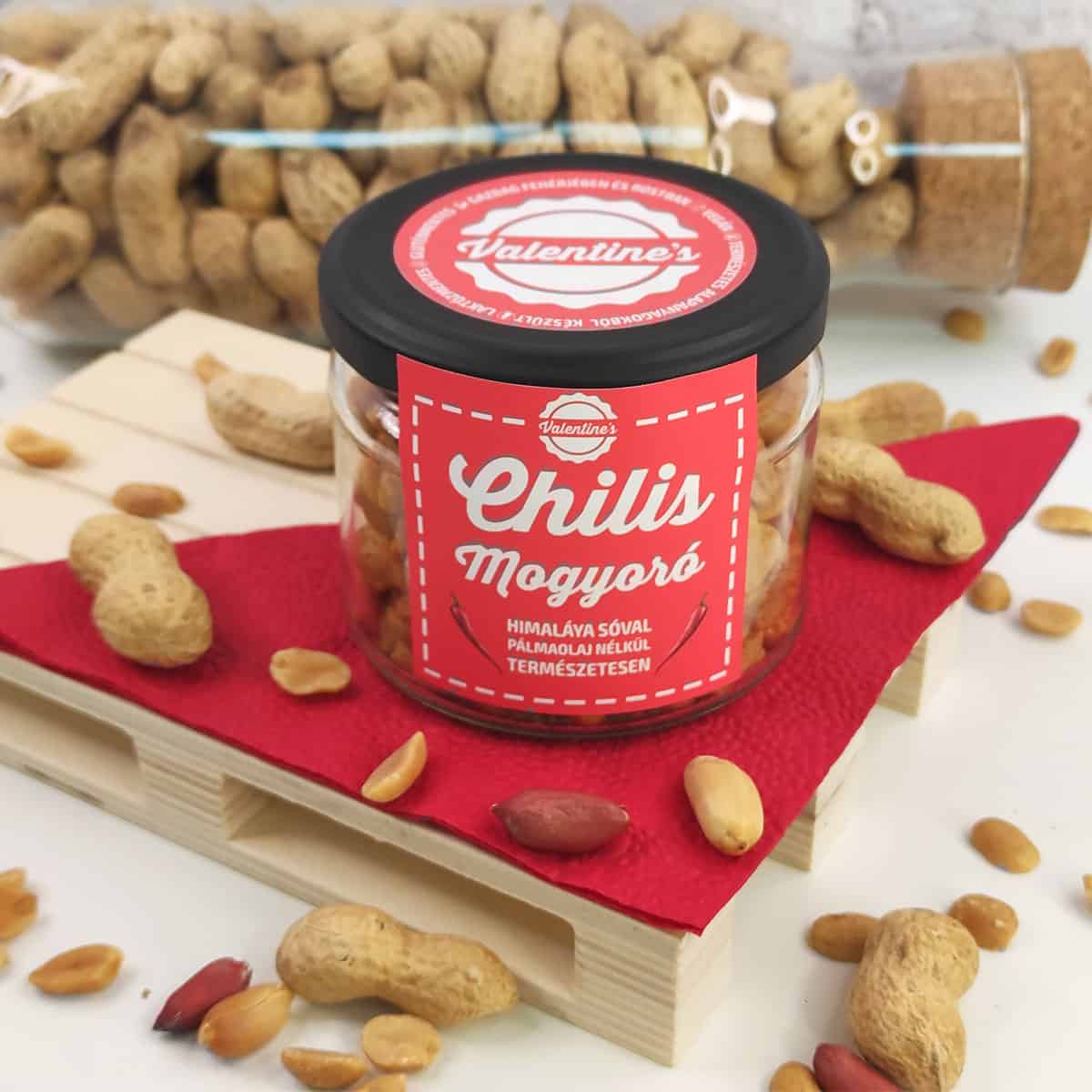 Valentines pirított mogyoró chilis 190 g