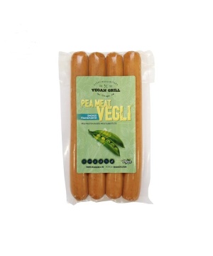 Vegán Grill pea meat vegli füstölt borsófehérjéből virsli helyettesítő 180 g