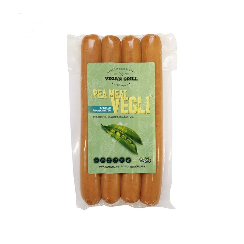 Vegán Grill pea meat vegli füstölt borsófehérjéből virsli helyettesítő 180 g