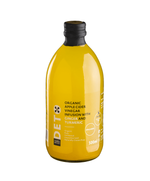 Deto bio szűretlen almaecet fúzió kurkumával és gyömbérrel "anyaecettel" 500 ml