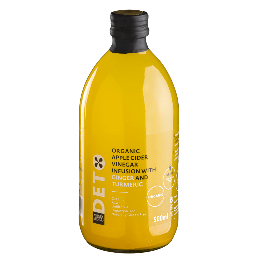 Deto bio szűretlen almaecet fúzió kurkumával és gyömbérrel "anyaecettel" 500 ml