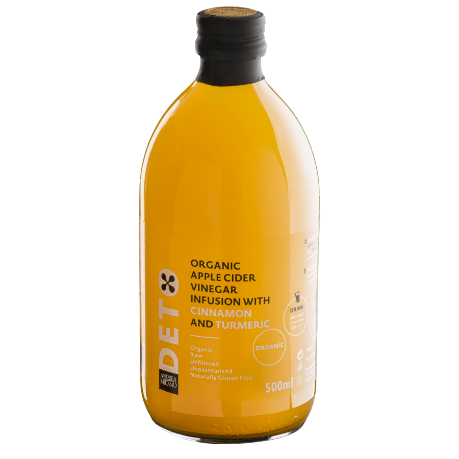 Deto bio szűretlen almaecet fúzió kurkumával és fahéjjal "anyaecettel" 500 ml