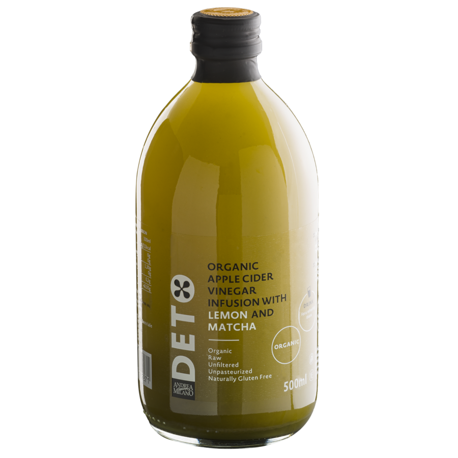 Deto bio szűretlen almaecet fúzió matcha teával és citrommal "anyaecettel" 500 ml