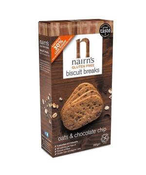 Nairns gluténmentes teljeskiorlésu 56% rostdús zabkeksz csoki chips 160 g
