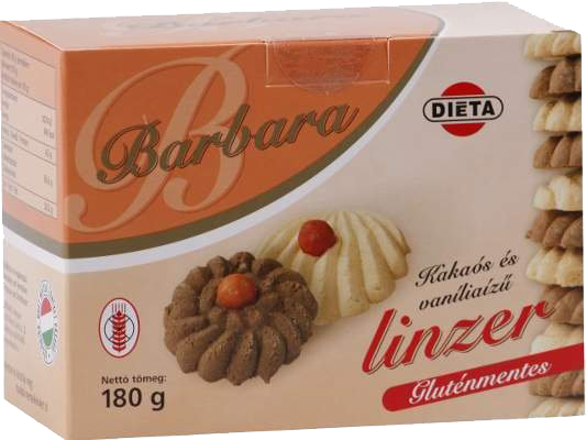 Barbara gluténmentes kakaós és vanília ízu linzer 180 g