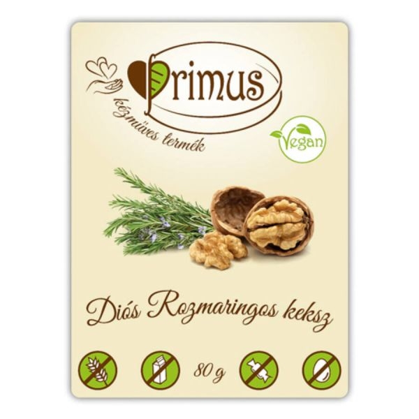 Primus vegán diós rozmaringos keksz 80 g