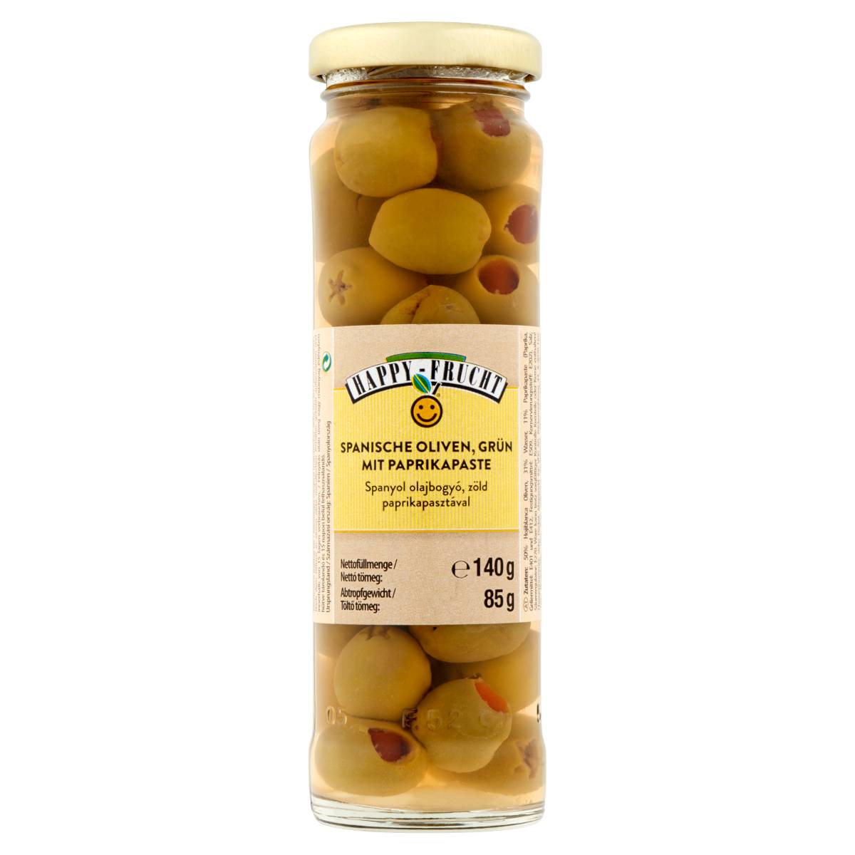 Happy Frucht spanyol olajbogyó zöld mandulával 140 g