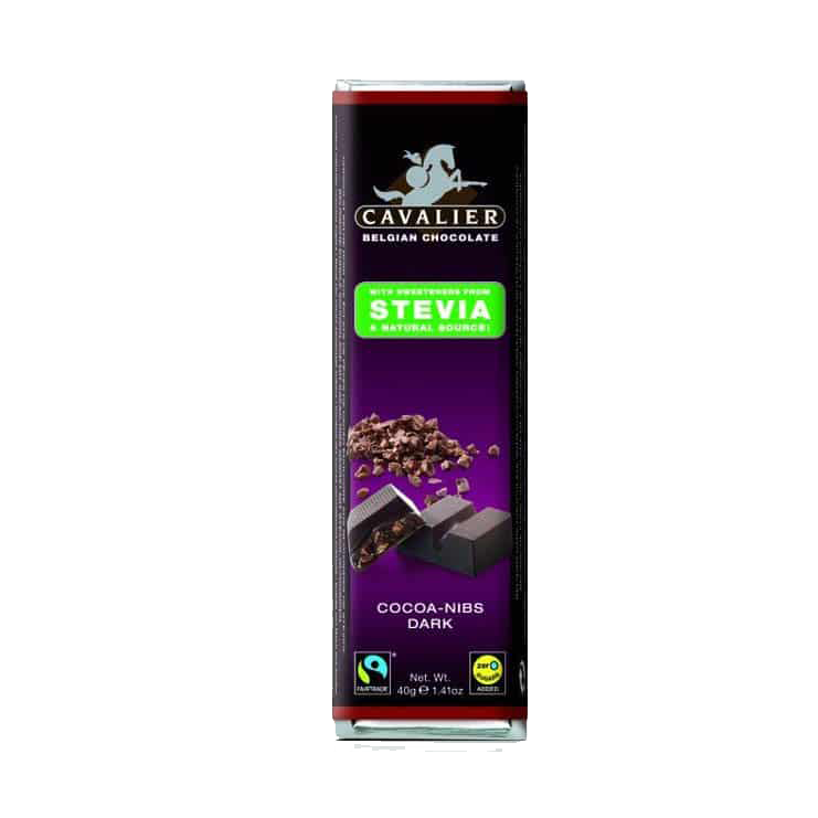 Cavalier étcsokoládé szelet stevia kakaó darabokkal 40 g