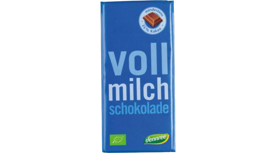 Dennree bio tejcsokoládé 100 g