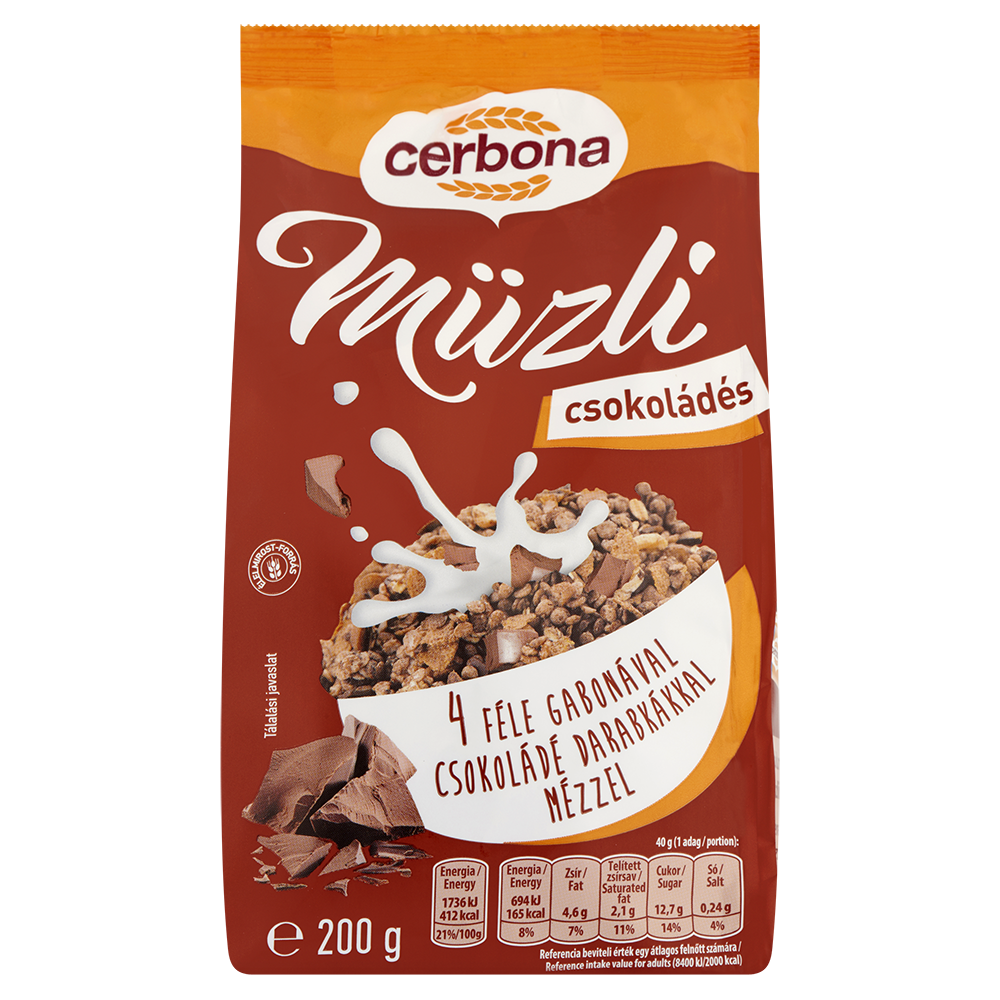 Cerbona müzli étcsokoládés 200 g