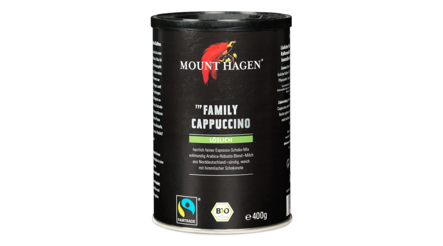 Mount Hagen bio cappucino családi kiszerelés 400 g