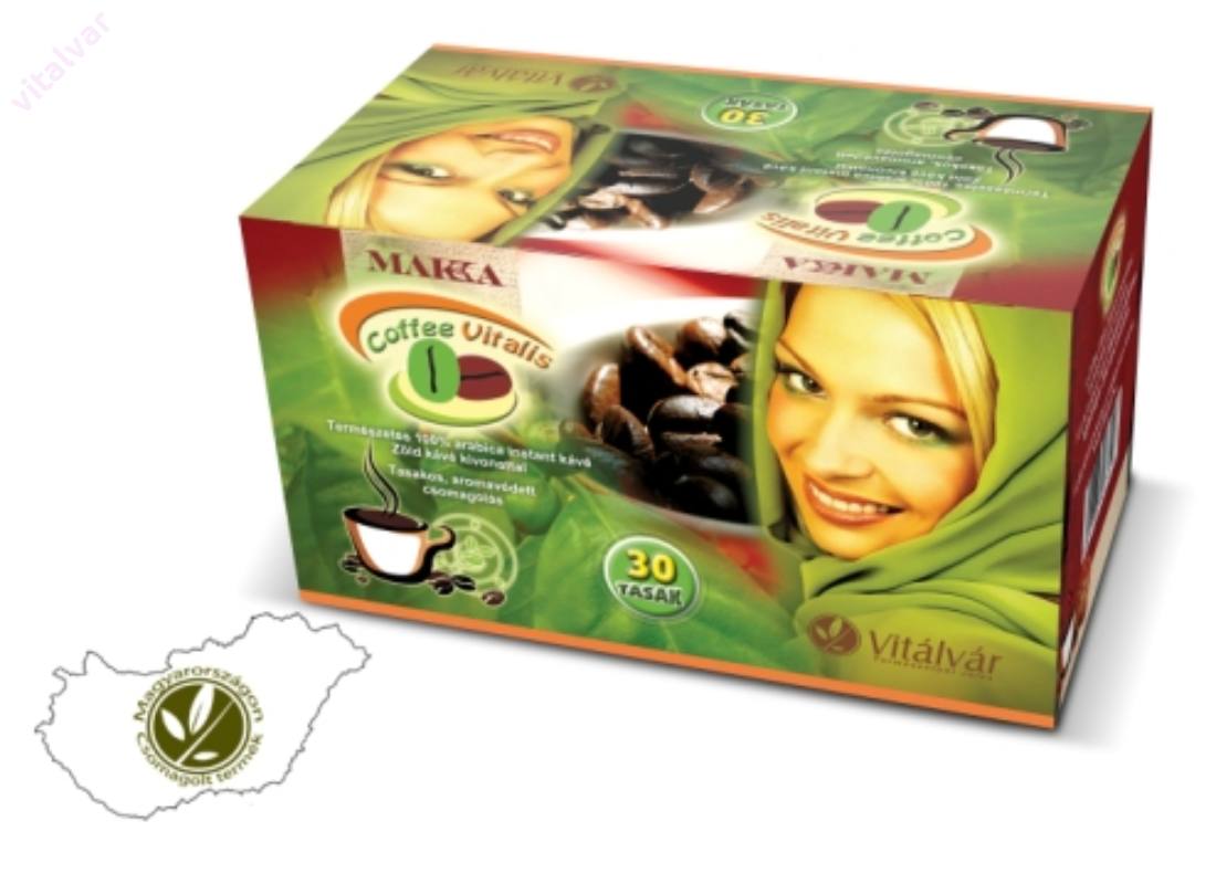 Vitálvár makka coffee vitalis instant zöld kávé 30 db