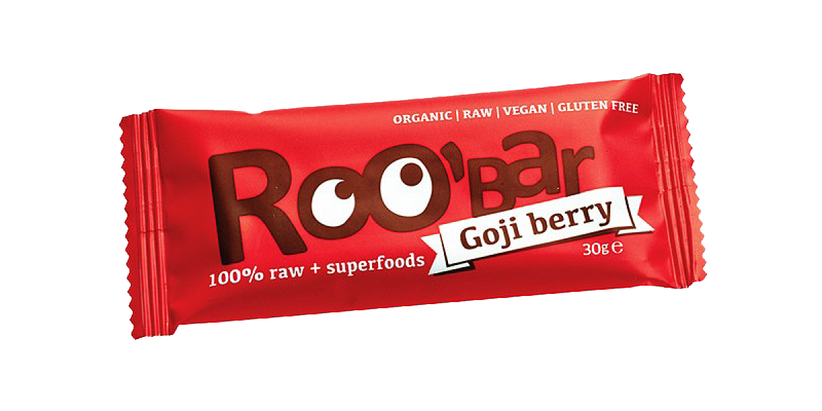 Roobar 100% raw bio gyümölcsszelet goji bogyóval 30 g