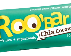 Roobar 100% raw bio gyümölcsszelet chia mag-kókusz 30 g