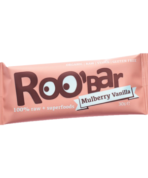 Roobar 100% raw bio gyümölcsszelet fehér eper-vanília 30 g