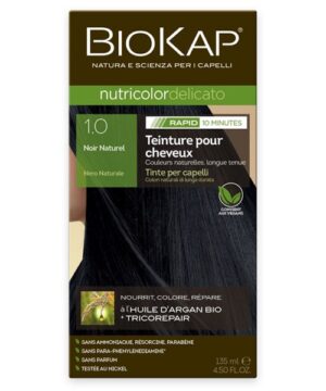 Biokap nutricolor rapid tartós hajfesték nr 1.0 natural black 135 ml