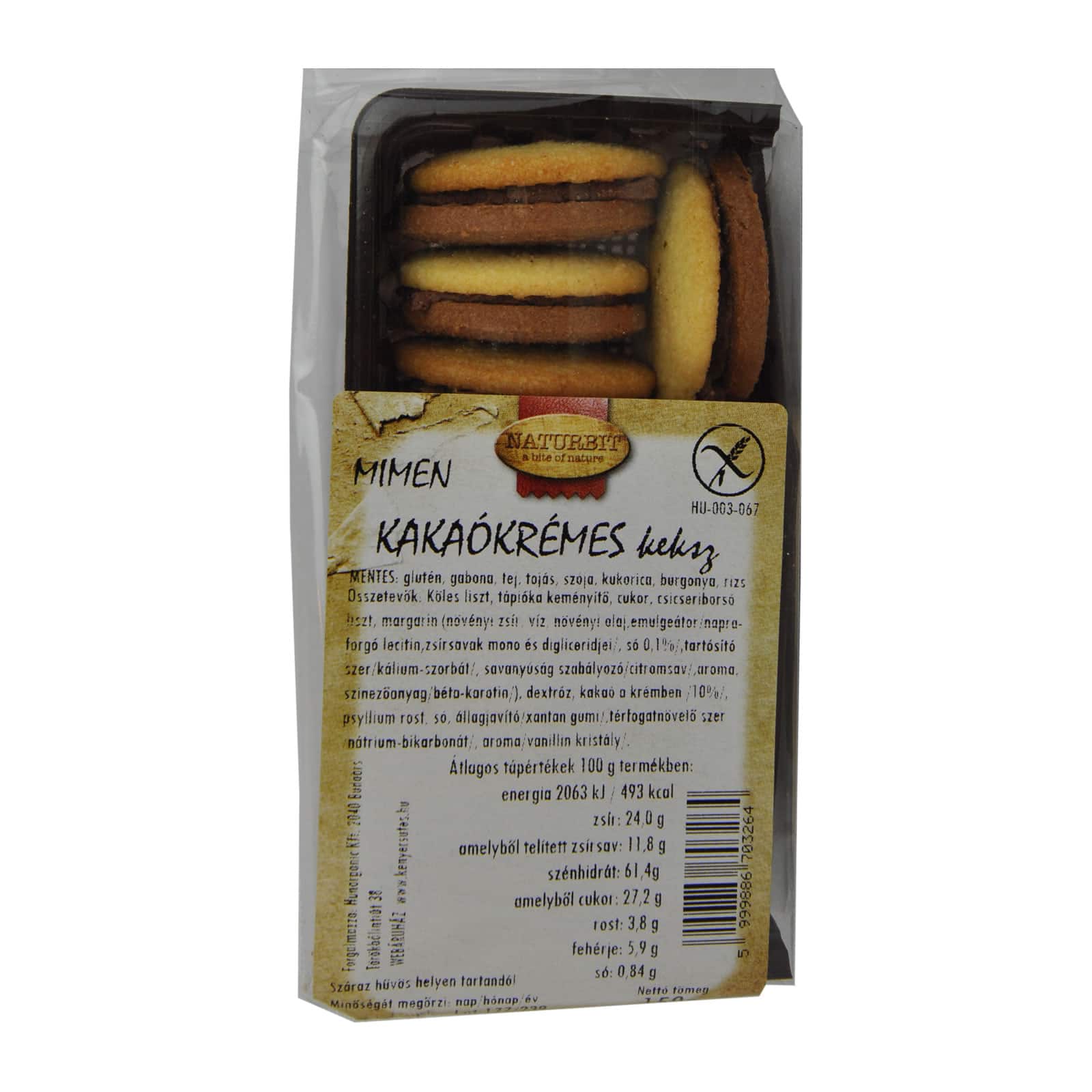 Mimen minden mentes keksz kakaókrémes 150 g
