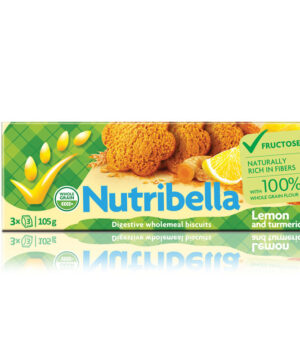 Nutribella keksz fruktózzal citrom-kurkuma 105 g