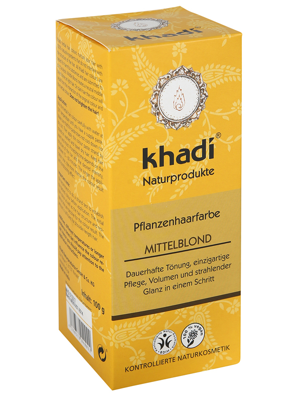 Khadi bio hajfesték por középszőke 100% 100 g