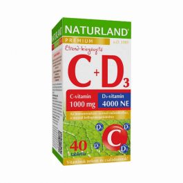 Naturland 1000mg c-vitamin+4000ne d-vitamin tabletta 40 db
